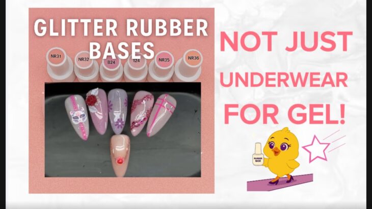 SWATCH & DESIGN NAIL TIP SHOWCASE | Versatile Glitter Rubber Base Gels #nails #naildesign #subscribe