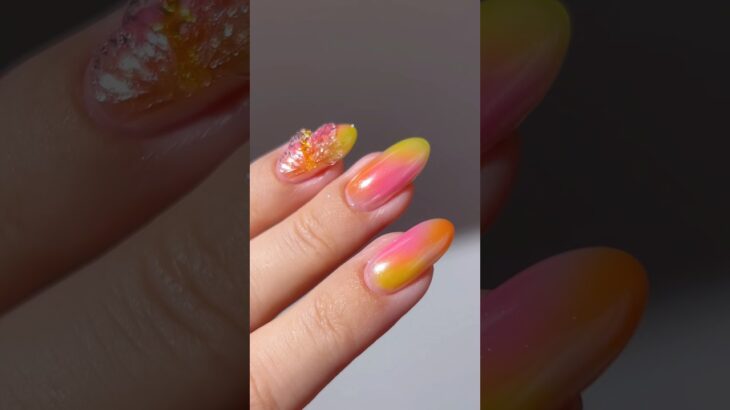 🌤️🍑💕 tropical summer aura #nails #nailart #nailpolish #naildesign