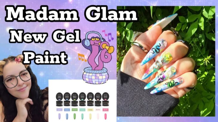 NEW MADAM GLAM Pastel Bundles Gel Nail Paints ☆🐍♡ Snake Art Design