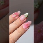 🌸🌿🫧 green glass garden #nails #nailart #naildesign #nailpolish