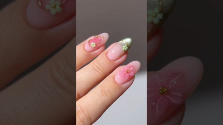 🌸🌿🫧 green glass garden #nails #nailart #naildesign #nailpolish