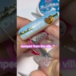 the glitter heart actually swirls 💫 LOVE ISLAND aqua nails! 🏝️ #nailart #naildesign #gelnails