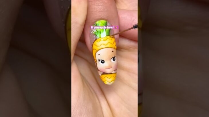I spent 10 hours on Sonny Angel nails and this is what happened 🍍💅 #nailart #naildesign #gelnails