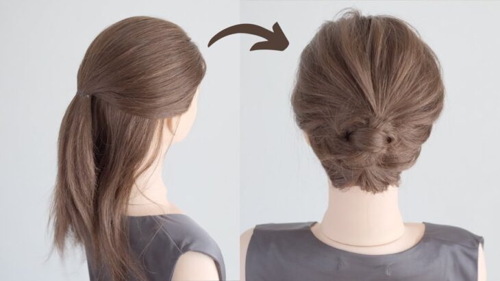 三つ編みだけで出来るカジュアルなまとめ髪 / Easy Updo Hairstyle for Medium Hair