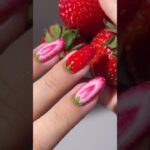 🍓 just a girlie w/ strawberry tips 🍓 #nails #nailart #nailpolish #naildesign