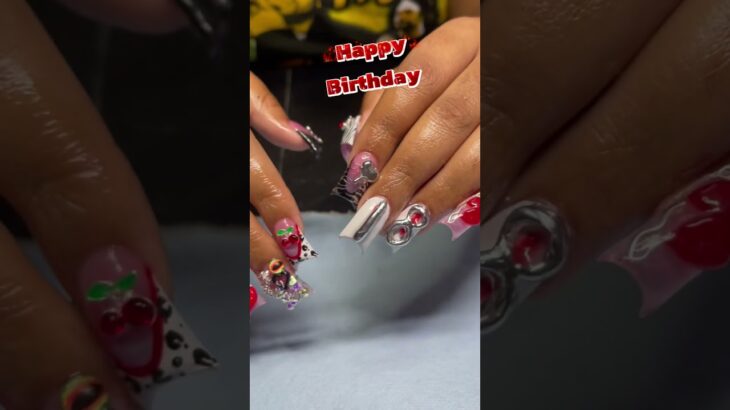 Nail Day 🔥❤️🎂 #nails #birthday #naildesign #nailtech #nailgelart #nailart #capcut #nailideas