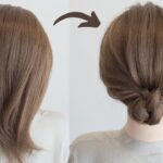 [簡単ヘアアレンジ]ピンなし！くるりんぱと三つ編みで出来るミディアムヘアアレンジ l No Bobby Pins  Easy Hairstyle　for Short to Medium Hair