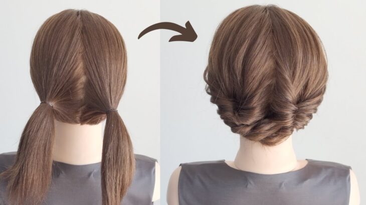 ダブルくるりんぱで簡単可愛いヘアアレンジ l Easy Topsy Tail Hairstyle