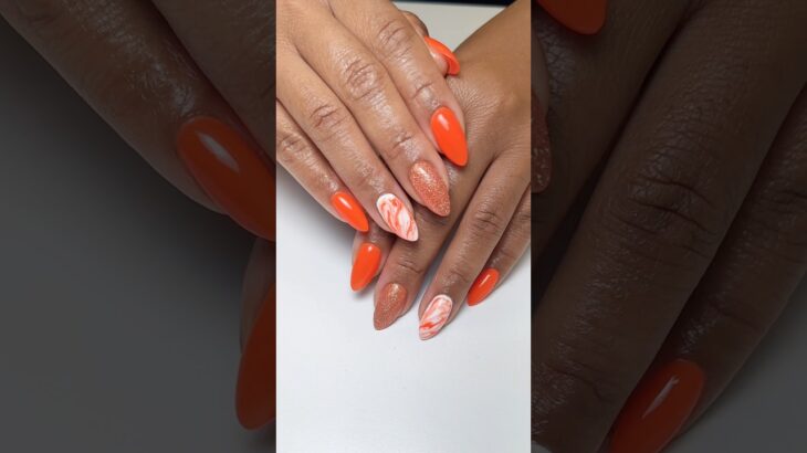 Acrylic Overlay On Natural Nails | Marble gel polish design 💅#nailsbykayllc #nailart#nailstutorial