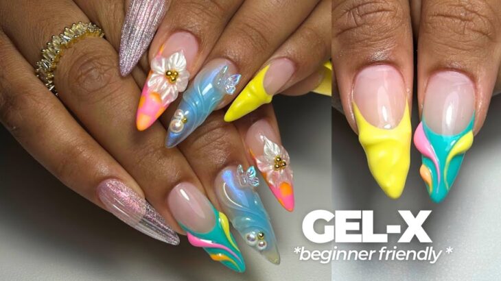 Ultimate Gel-X Nail Makeover 💅🏾 | 3D Flower, Airbrush & French Design Tutorial | Easy for beginners
