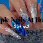 🦈🌊 Shark Week Nail Design | Simple Nail Art | Press On Nails | Trying New Gels | Nail Tutorial 💅🏻