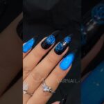 💙🌹Yes or No? Romantic Sparkling Blue Rose Cat Eye Nail! #nails #nailtech #varnail
