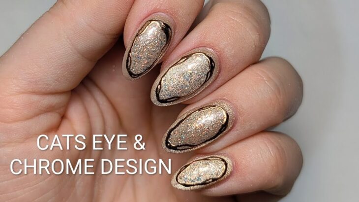 CATS EYE & ISOLATED CHROME NAIL ART