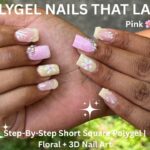 DIY Short Square Polygel Nails | Pink & Yellow Frenchies| 3D Nail Art + Long-Lasting Tips