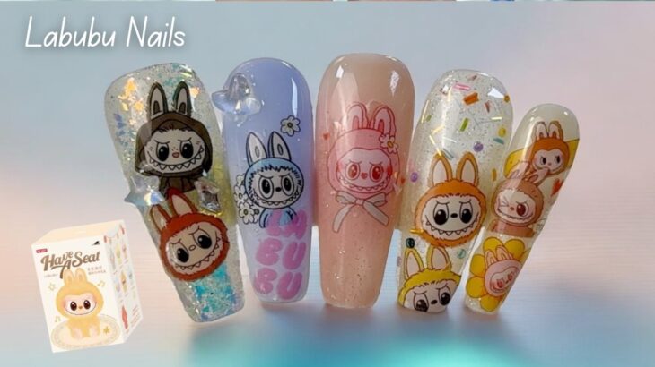 Labubu Nails & Labubu Blind Box Unboxing | Cute Nail Art | Press On Nails | 3D Nail Art