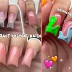 SHORT EASY ABSTRACT POLYGEL NAILS! BEGINNER FRIENDLY NAIL ART & 3D GEL NAIL DESIGN | Nail Tutorial