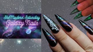 SheModern Saturday | Galaxy Nails | Galaxy Nail Art | Glow in the Dark Nail Stamping | Born Pretty