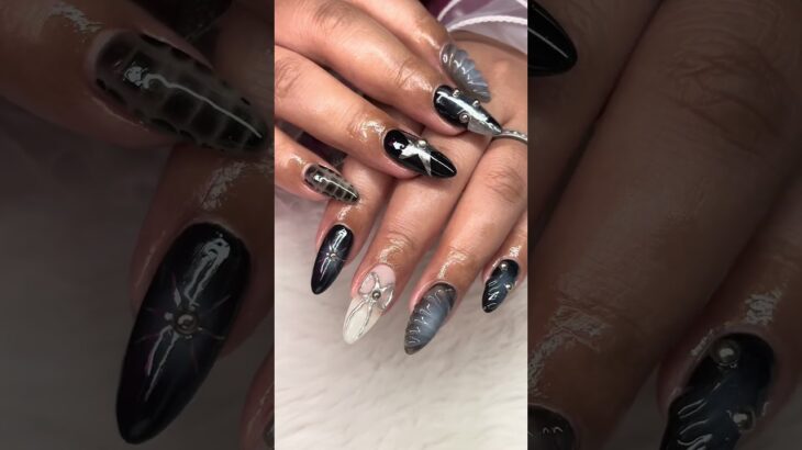 Soft gel nail extension client customized nail design #nails #softgelextensions