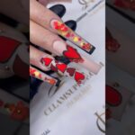 Subtle nude with a pop of love #nails #nailart #nailgelart #naildesign