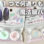 【全色レビュー】セリアのオーロラパウダー4色✨1つで2色楽しめる最強コスパ！王道ちゅる艶〜仮面ライダーネイルまで💅