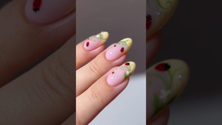 ☀️🌿🐞 blooming ladybug #nails #nailart #nailpolish #naildesign
