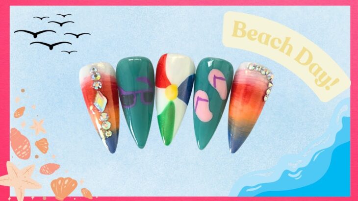 FUN BEACH DAY NAIL SET! 🏖️🏖️| Born Pretty | Apres | Madam Glam