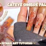 FALL CATEYE OMBRE NAILS + 3D NAIL ART!✨ MODELONES GEL POLISH SWATCHES | ACRYLIC NAILS