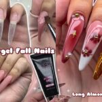 EASY POLYGEL FALL NAILS🍂 LONG ALMOND POLYGEL NAILS & FALL NAIL DESIGN | Nail Tutorial