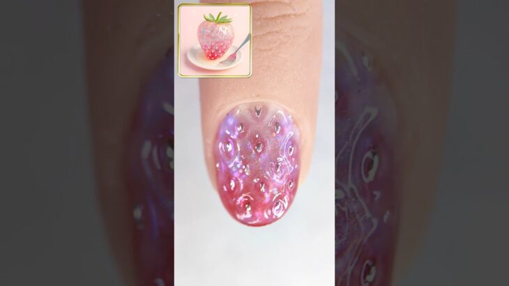 【9月 宝石果実ネイル展】マグネットジェルでつくるジュエリーいちごネイル🍓 #ネイル #ネイルデザイン #フルーツネイル #宝石ネイル #いちご