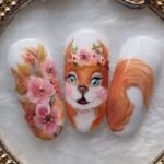 Gel painting nail art. 🍂Autumn squirrel nail design tutorial