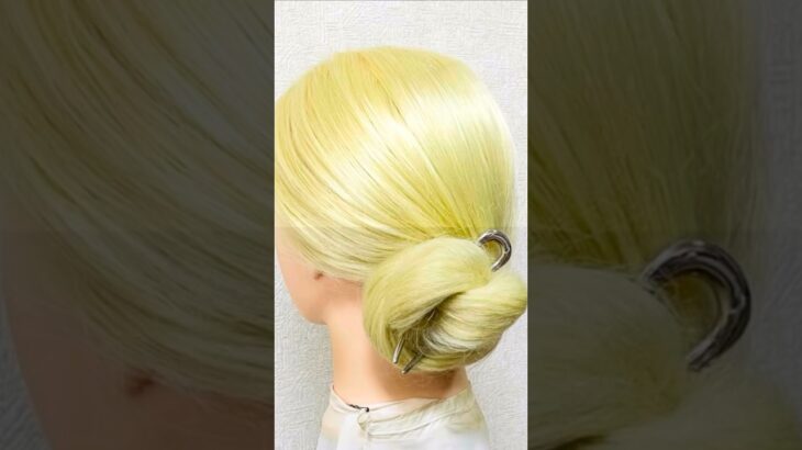 簡単ヘアアレンジ 新学期まとめ髪 IDOL HAIR ヘアクリップシニヨン #簡単ヘアアレンジ #新学期 #backtoschool #shorts #short