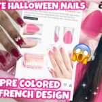This Nail Hack Changed EVERYTHING…Pre Colored & French Tip Soft Gel Halloween Nails at Home 💖