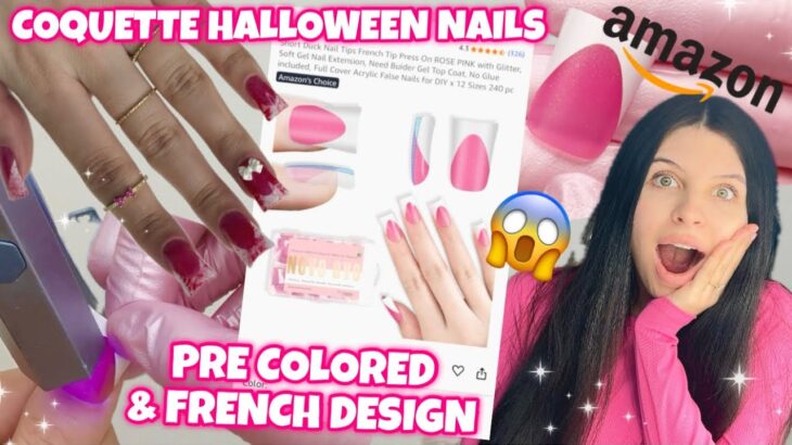 This Nail Hack Changed EVERYTHING…Pre Colored & French Tip Soft Gel Halloween Nails at Home 💖