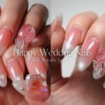 【セルフネイル】親友の結婚式にお呼ばれしたよネイル🕊️💍／チップ長さだし／短めネイル