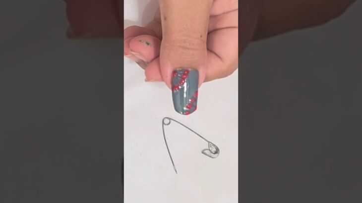 EASY nail art designs with safety pin #viral #art #shorts #naildesigns #diy #artist #nails
