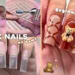 HOW TO DO GEL X NAILS AT HOME! FALL NAIL ART DESIGN & BEGINNER FRIENDLY GEL X NAILS | Nail Tutorial