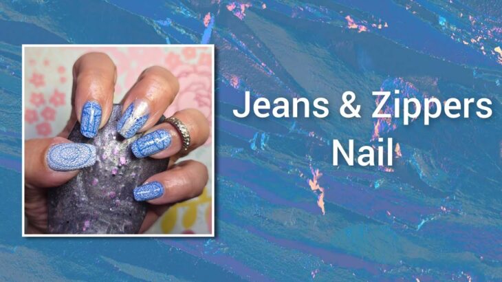 Jeans and Zippers Nail Design