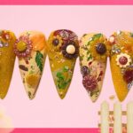 MULTI LAYERED AUTUMN FLORAL NAIL SET