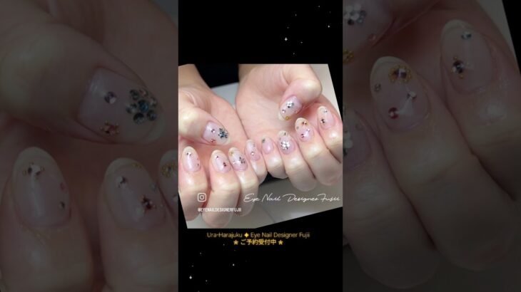 #キラキラネイル #ビジューネイル #持ち込みデザインネイル #裏原宿 #プライベートサロン👑Eye Nail Designer Fujii👑ご予約受付中✨️ #ネイル #カジュアルネイル