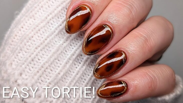 EASIEST WAY TO DO TORTOISE SHELL GEL NAIL DESIGN! AUTUMN/FALL 🍂 NAIL ART