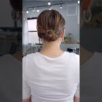 ストレートヘアのまとめ髪✨#簡単アレンジ #セルフアレンジ #hairstyle #hair #ミディアムヘア #髪型 #まとめ髪 #大人カジュアル #大人かわいい