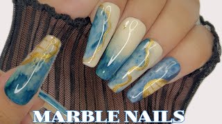 Marble Nail Art Step-by-Step Tutorial | Relaxing Art | Doing Nails with @temu Products | Nail Art