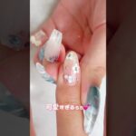ふんわりホワイトフラワー×フレンチネイル🌼大人可愛いバランスネイル✨
