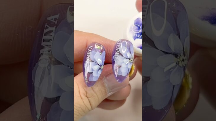 爆速！グレージングアート#たらしこみネイル #お花ネイル #フラワーネイル