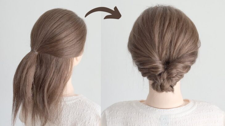 [簡単アレンジ]ピンなしで作れる簡単ヘアアレンジ/ [Easy Hairstyle] Simple No-Bobby Pin Hairstyle for Short to Medium Hair