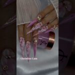 Pink florals 🩷🌸👛 #nails #nailgelart #nailart #simplenails #naildesign #