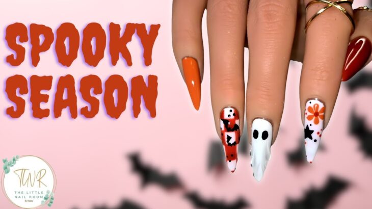 Spooky Halloween Nails 🎃 | Ghost, Pumpkin & Bat Nail Art Tutorial 2025 | DIY Halloween Nail Designs