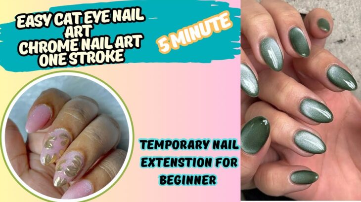 nail extension tutorial ! nail extension for beginner ! Nails tutorial, cat eye nails , chrome nails