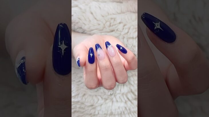 青かわいい💙💙#セルフネイル #フレンチネイル #ブルーネイル #シンプルネイル #韓国ネイル #夏ネイル #ネイルデザイン #여름네일 #nails   VOICEBOX：ずんだもん