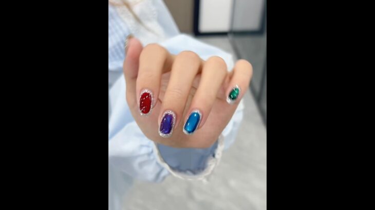 ＃マグネイルネイル#ネイル #ネイルデザイン #nails #nailart #naildesign #セルフネイル #nails #nailart #naildesign #マグネットジェル ＃宝石
